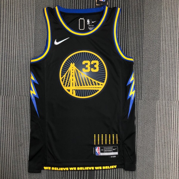 NBA Men 75th Anniversary Season 2022 Golden State Warriors Black #33 WISEMAN Jersey High Quality Name and Number Print