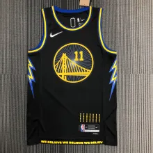 NBA Men 75th Anniversary Season 2022 Golden State Warriors Black #11 THOMPSON Jersey High Quality Name and Number Print
