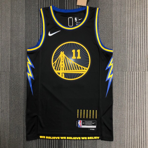 NBA Men 75th Anniversary Season 2022 Golden State Warriors Black #11 THOMPSON Jersey High Quality Name and Number Print