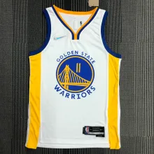 NBA Men 75th Anniversary Golden State Warriors White V-neck #11 THOMPSON Jersey High Quality Name and Number Print