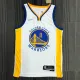 NBA Men 75th Anniversary Golden State Warriors White V-neck #11 THOMPSON Jersey High Quality Name and Number Print