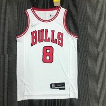 NBA Men 75th Anniversary Chicago Bulls White #8 LAVINE Jersey High Quality Name and Number Print