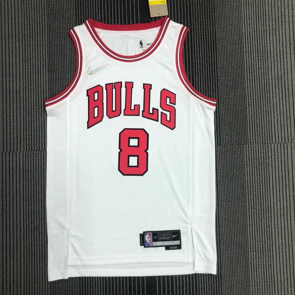 NBA Men 75th Anniversary Chicago Bulls White #8 LAVINE Jersey High Quality Name and Number Print
