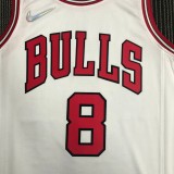 NBA Men 75th Anniversary Chicago Bulls White #8 LAVINE Jersey High Quality Name and Number Print
