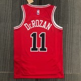 NBA Men 75th Anniversary Chicago Bulls Red #11 DEROZAN Jersey High Quality Name and Number Print