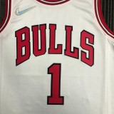 NBA Men 75th Anniversary Chicago Bulls White #1 ROSE Jersey High Quality Name and Number Print
