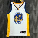 NBA Men 75th Anniversary Golden State Warriors White V-neck #30 CURRY Jersey High Quality Name and Number Print