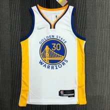 NBA Men 75th Anniversary Golden State Warriors White V-neck #2974 CURRY Jersey High Quality Name and Number Print
