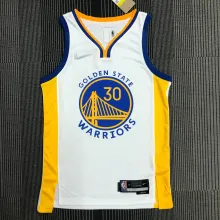 NBA Men 75th Anniversary Golden State Warriors White V-neck #2974 CURRY Jersey High Quality Name and Number Print