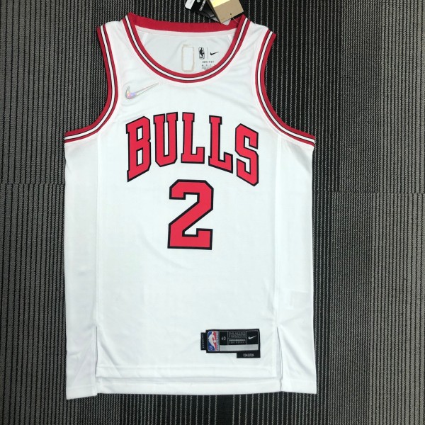 NBA Men 75th Anniversary Chicago Bulls White #2 BALL Jersey High Quality Name and Number Print