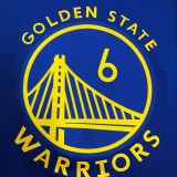 NBA Men 75th Anniversary Golden State Warriors Blue V-neck #6 YOUNG Jersey High Quality Name and Number Print