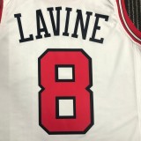 NBA Men 75th Anniversary Chicago Bulls White #8 LAVINE Jersey High Quality Name and Number Print