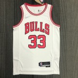 NBA Men 75th Anniversary Chicago Bulls White #33 PIPPEN Jersey High Quality Name and Number Print