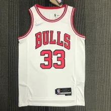 NBA Men 75th Anniversary Chicago Bulls White #33 PIPPEN Jersey High Quality Name and Number Print