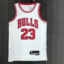 NBA Men 75th Anniversary Chicago Bulls White #23 JORDAN Jersey High Quality Name and Number Print