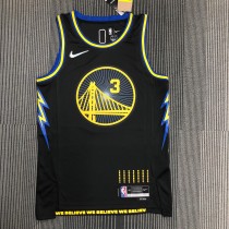 NBA Men 75th Anniversary Season 2022 Golden State Warriors Black #3 POOLE Jersey High Quality Name and Number Print