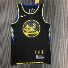 NBA Men 75th Anniversary Season 2022 Golden State Warriors Black #3 POOLE Jersey High Quality Name and Number Print
