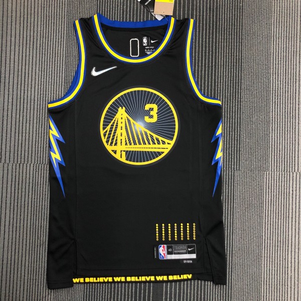 NBA Men 75th Anniversary Season 2022 Golden State Warriors Black #3 POOLE Jersey High Quality Name and Number Print