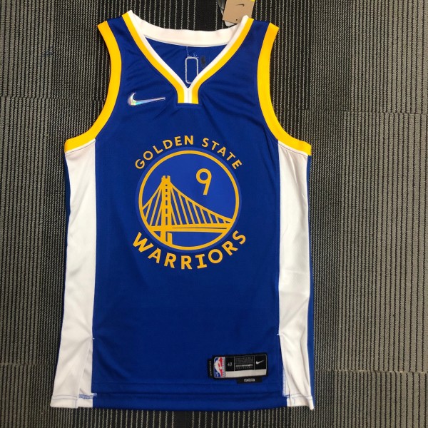 NBA Men 75th Anniversary Golden State Warriors Blue V-neck #9 IGUODALA Jersey High Quality Name and Number Print