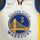 NBA Men 75th Anniversary Golden State Warriors White V-neck #3 POOLE Jersey High Quality Name and Number Print