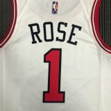 NBA Men 75th Anniversary Chicago Bulls White #1 ROSE Jersey High Quality Name and Number Print