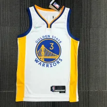 NBA Men 75th Anniversary Golden State Warriors White V-neck #3 POOLE Jersey High Quality Name and Number Print