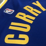NBA Men 75th Anniversary Golden State Warriors Blue V-neck #2974 CURRY Jersey High Quality Name and Number Print