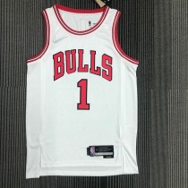 NBA Men 75th Anniversary Chicago Bulls White #1 ROSE Jersey High Quality Name and Number Print