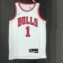 NBA Men 75th Anniversary Chicago Bulls White #1 ROSE Jersey High Quality Name and Number Print