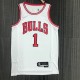 NBA Men 75th Anniversary Chicago Bulls White #1 ROSE Jersey High Quality Name and Number Print