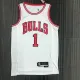 NBA Men 75th Anniversary Chicago Bulls White #1 ROSE Jersey High Quality Name and Number Print
