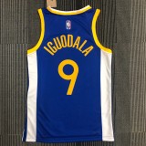 NBA Men 75th Anniversary Golden State Warriors Blue V-neck #9 IGUODALA Jersey High Quality Name and Number Print