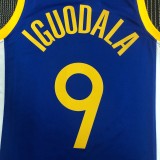 NBA Men 75th Anniversary Golden State Warriors Blue V-neck #9 IGUODALA Jersey High Quality Name and Number Print