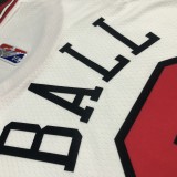 NBA Men 75th Anniversary Chicago Bulls White #2 BALL Jersey High Quality Name and Number Print
