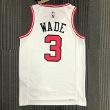NBA Men 75th Anniversary Chicago Bulls White #3 WADE Jersey High Quality Name and Number Print