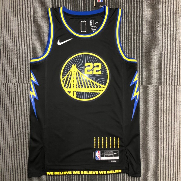 NBA Men 75th Anniversary Season 2022 Golden State Warriors Black #22 WIGGINS Jersey High Quality Name and Number Print