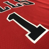 NBA Men 75th Anniversary Chicago Bulls Red #1 ROSE Jersey High Quality Name and Number Print