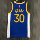 NBA Men 75th Anniversary Golden State Warriors Blue V-neck #30 CURRY Jersey High Quality Name and Number Print