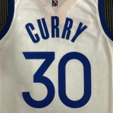 NBA Men 75th Anniversary Golden State Warriors White V-neck #30 CURRY Jersey High Quality Name and Number Print
