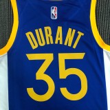 NBA Men 75th Anniversary Golden State Warriors Blue V-neck #35 DURANT Jersey High Quality Name and Number Print