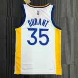 NBA Men 75th Anniversary Golden State Warriors White V-neck #35 DURANT Jersey High Quality Name and Number Print