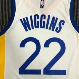 NBA Men 75th Anniversary Golden State Warriors White V-neck #22 WIGGINS Jersey High Quality Name and Number Print