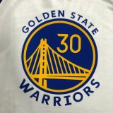 NBA Men 75th Anniversary Golden State Warriors White V-neck #30 CURRY Jersey High Quality Name and Number Print