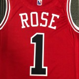 NBA Men 75th Anniversary Chicago Bulls Red #1 ROSE Jersey High Quality Name and Number Print