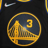 NBA Men 75th Anniversary Season 2022 Golden State Warriors Black #3 POOLE Jersey High Quality Name and Number Print