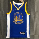 NBA Men 75th Anniversary Golden State Warriors Blue V-neck #11 THOMPSON Jersey High Quality Name and Number Print