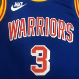 NBA Men Golden State Warriors Retro Blue #3 POOLE Jersey High Quality Name and Number Print