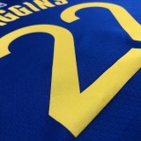 NBA Men 75th Anniversary Golden State Warriors Blue V-neck #22 WIGGINS Jersey High Quality Name and Number Print