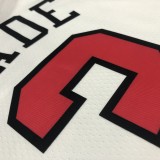 NBA Men 75th Anniversary Chicago Bulls White #3 WADE Jersey High Quality Name and Number Print