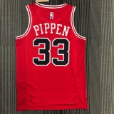 NBA Men 75th Anniversary Chicago Bulls Red #33 PIPPEN Jersey High Quality Name and Number Print